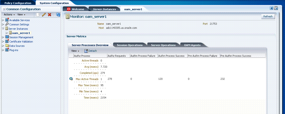 Server Processes Overview Page