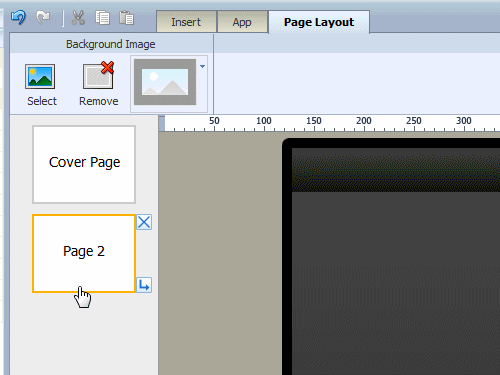 Page Layout toolbar