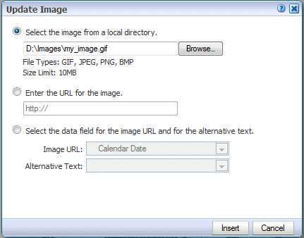 Update image dialog