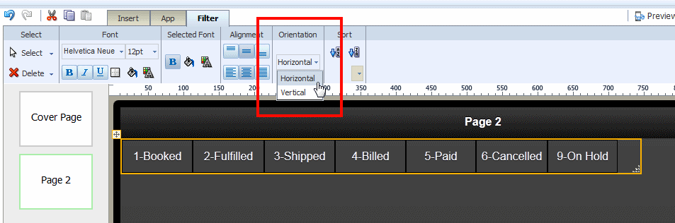 Changing the filter orientation