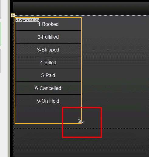 Changing size of filter