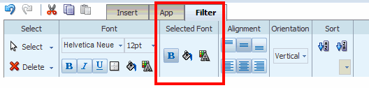 Filter font customization options