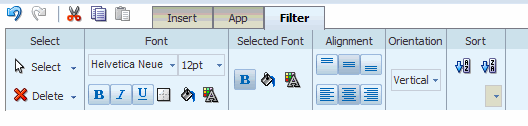 Filter toolbar