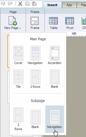 Inserting second level for navigation