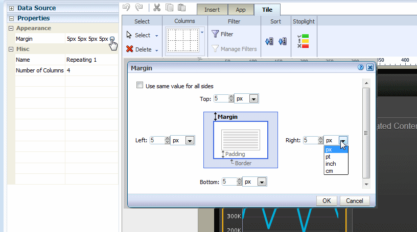 Setting Tile margins