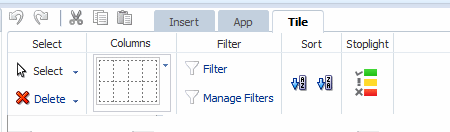 Tile toolbar