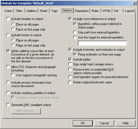 Options Element Tab