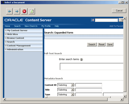 Select a Document Dialog