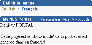 Shows portlet in French.