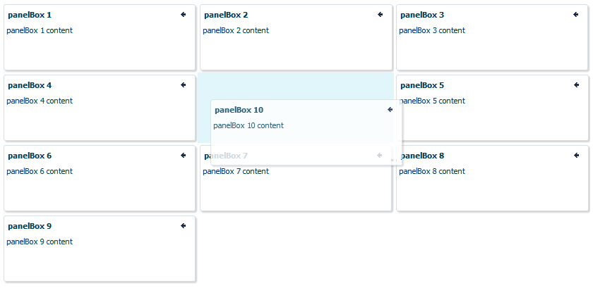 Drag and drop panelboxes in panelDashboard