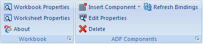 ADF Desktop Integration task pane launcher buttons