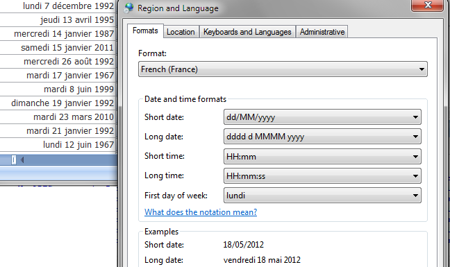 Date Formats in Excel