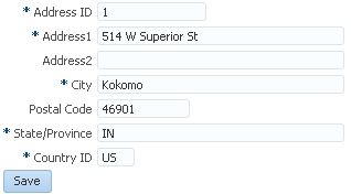 Address input form