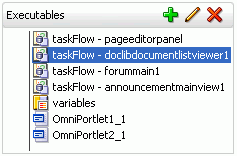 Document List View Task Flow in the Bindings View