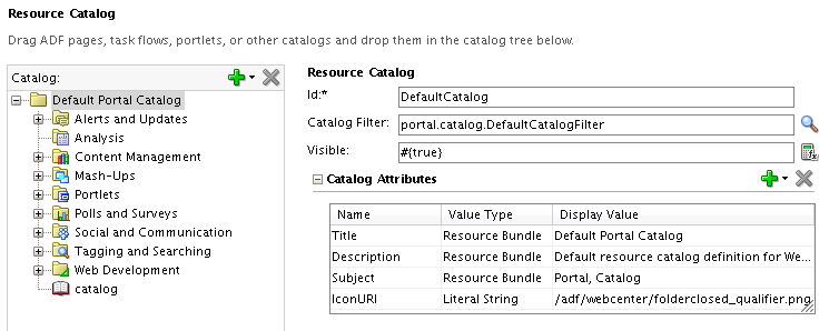 Catalog Definition File Design View