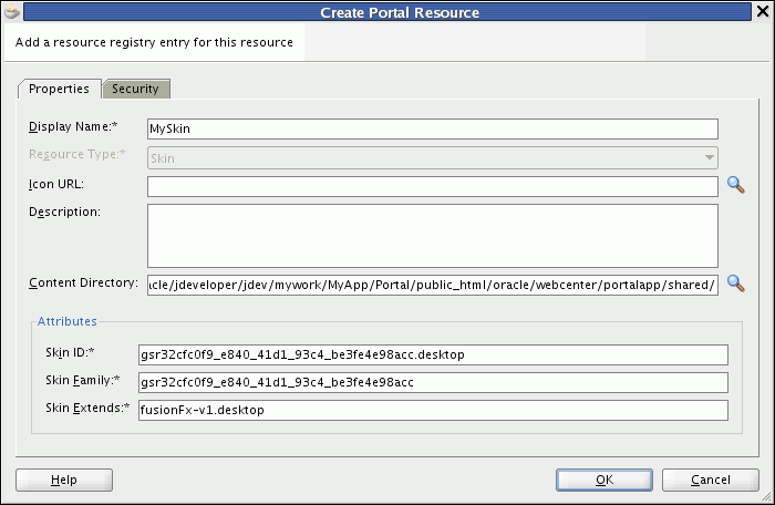 Creating a Skin as a Portal Resource