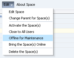 Taking a Space Offline