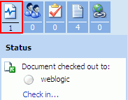 Status Section in MS Office 7: Checking In a File