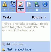 Task pane Tasks section