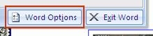 Office Button Menu: Word Options