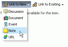 Adding a Link to a New item
