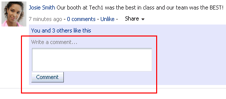 Write a Comment text field