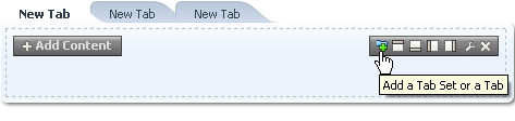 Add a Tab Set or a Tab icon