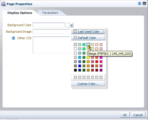 Page background color picker