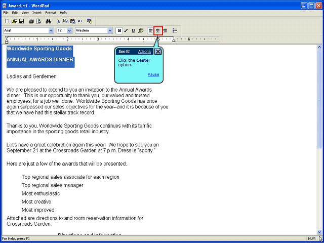 Screen image of this step