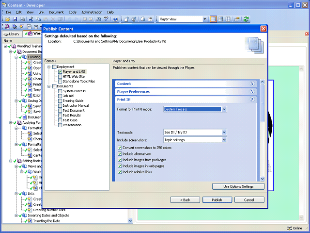 Screen image of this step