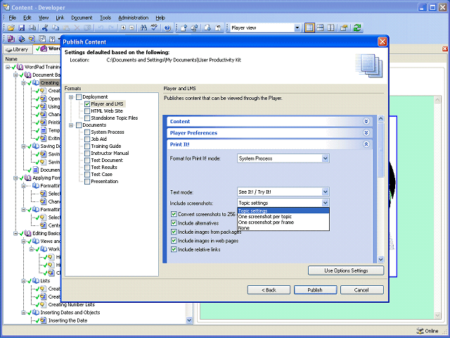 Screen image of this step