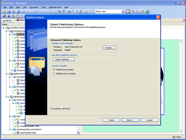 Screen image of this step