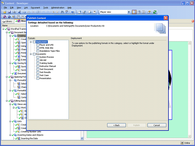 Screen image of this step
