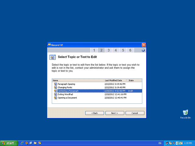 Screen image of this step