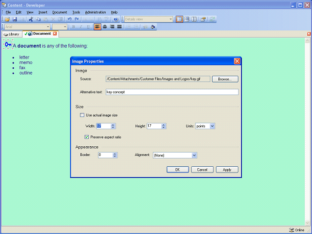 Screen image of this step