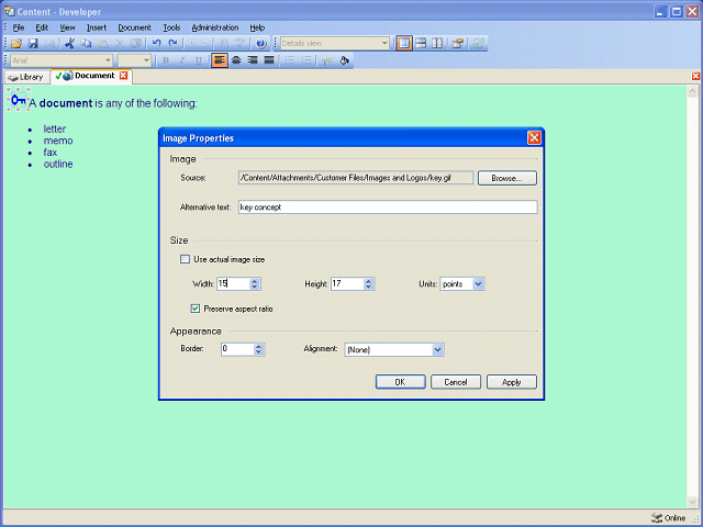 Screen image of this step