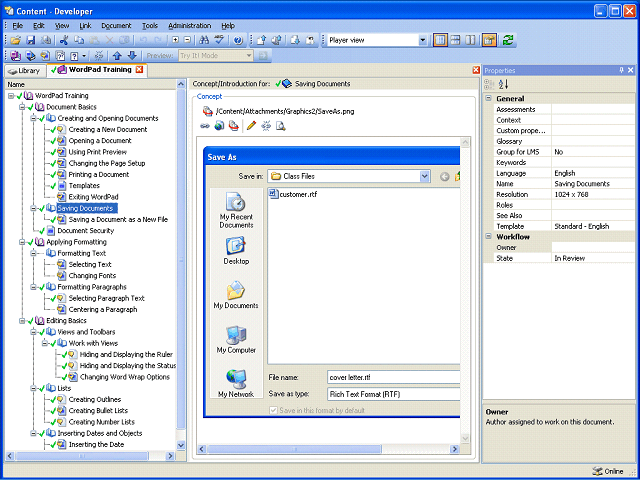Screen image of this step