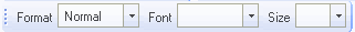 Format, Font, and Size Toolbar icons.