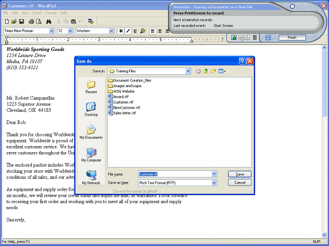 Screen image of this step