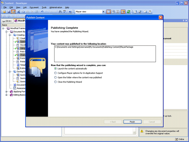 Screen image of this step