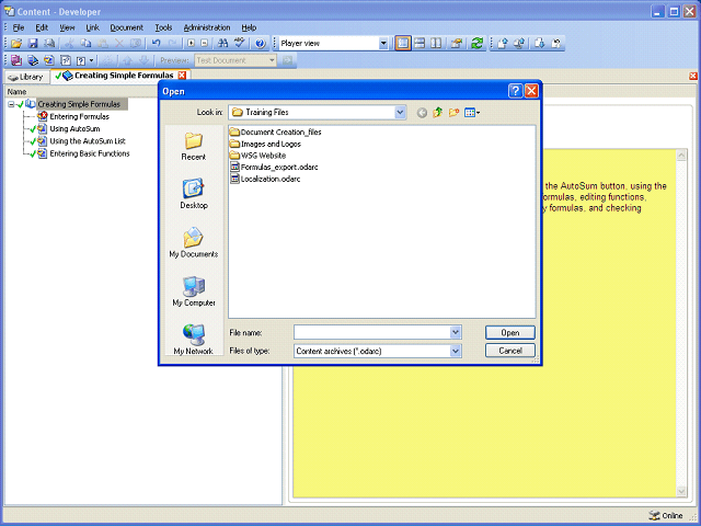 Screen image of this step