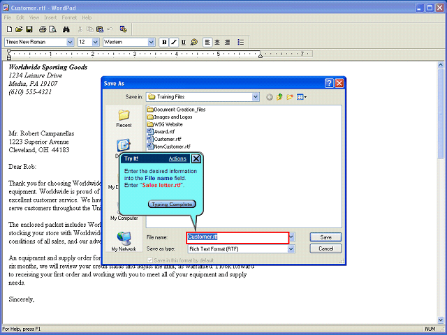 Screen image of this step
