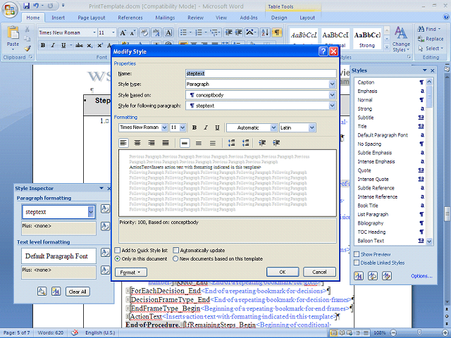 Screen image of this step