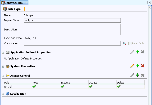 Oracle Enterprise Scheduling Serviceメタデータのセキュリティ・ロール