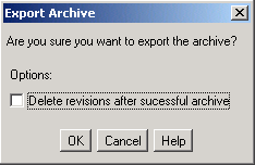 「アーカイブのエクスポート」画面については周囲のテキストで説明しています。