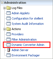 「Dynamic Converterの管理」リンク