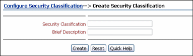 Text describes the Create/Edit Security Classification Page.