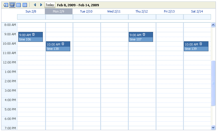 ADF Faces Calendarコンポーネント