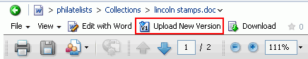 Upload New Version Action in Document Viewer