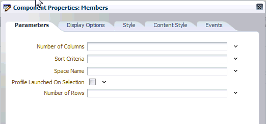 Member Task Flow Component Properties properties